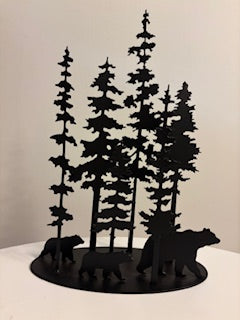 Metal 9 pcs Bear & Tree Stand