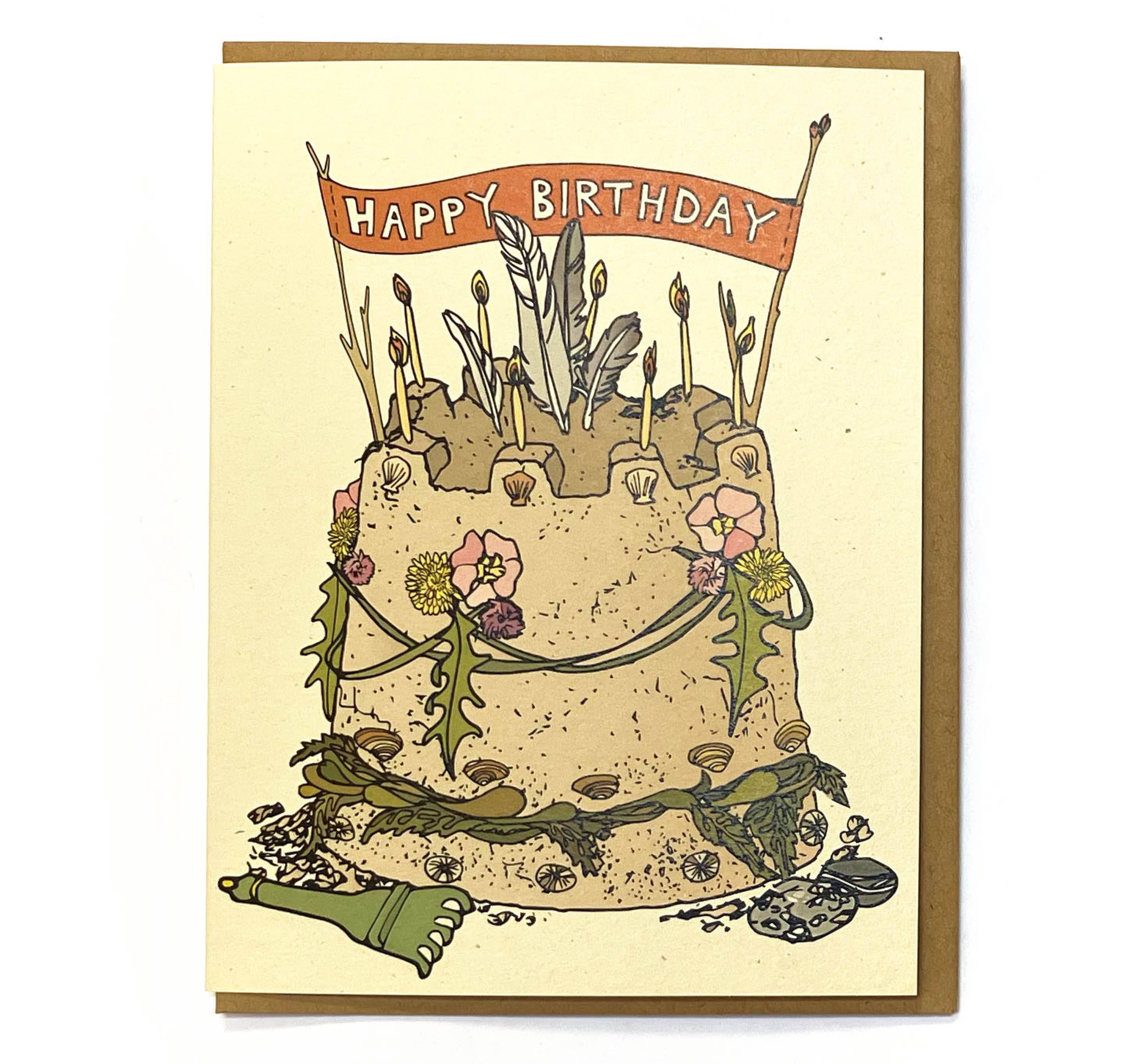 Wild Life Illustration Co - Beach Birthday Sand Castle Card