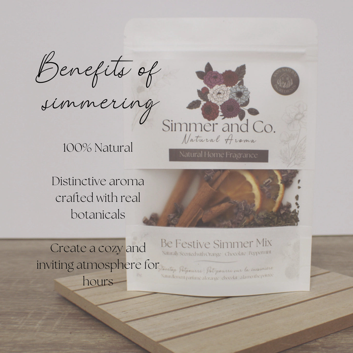 Be Festive Simmer Pot Mix | Natural Peppermint Cocoa Spice Aroma