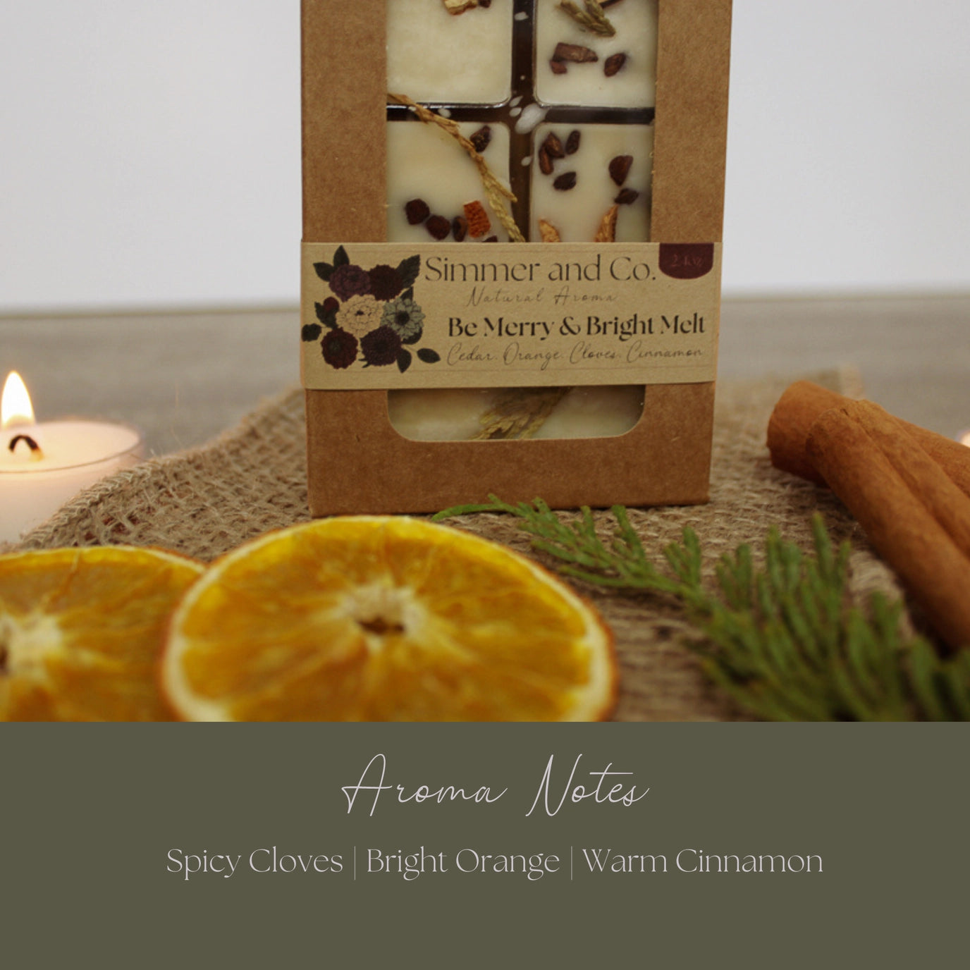 Be Merry & Bright Simmer Melt | Natural Holiday Spice Wax Cubes