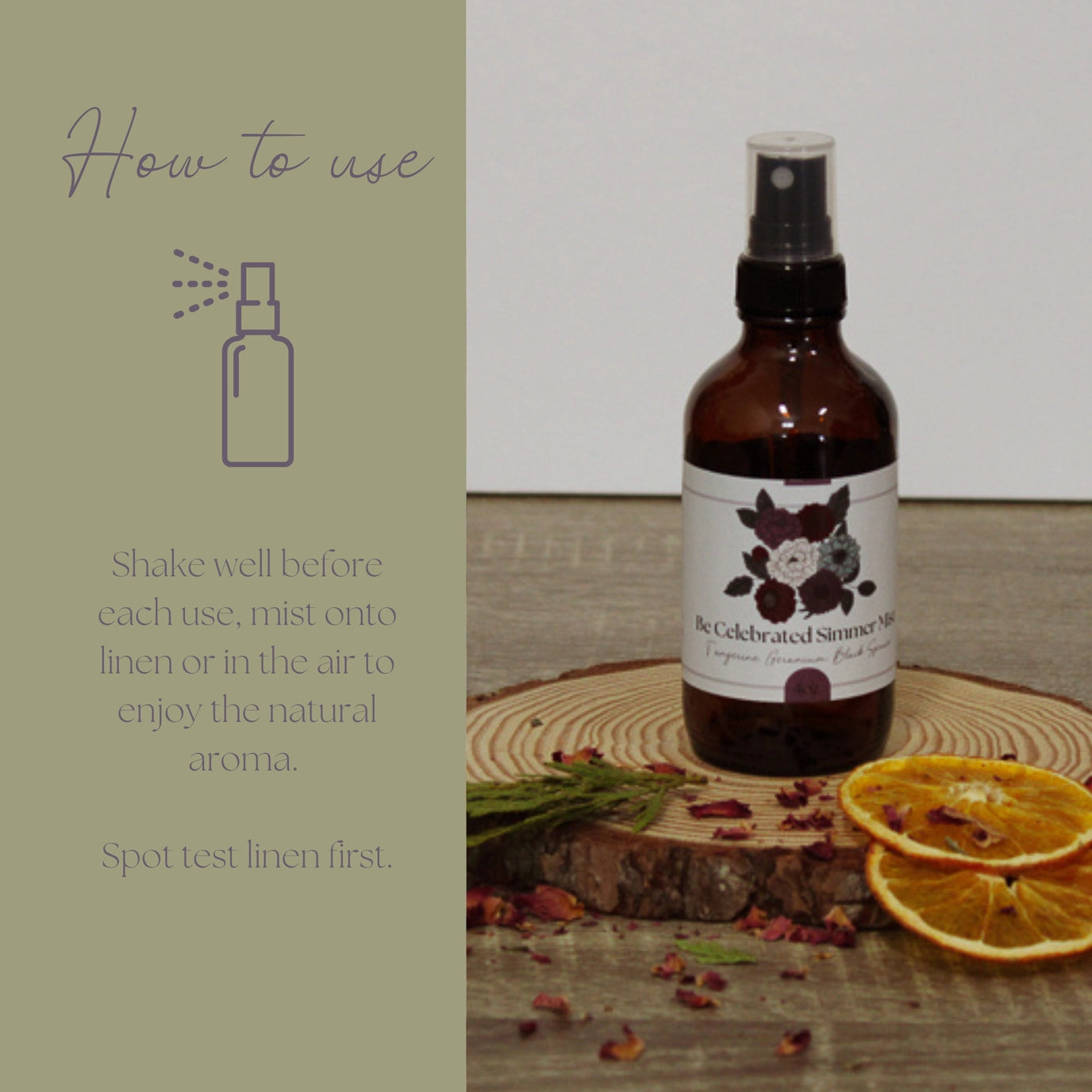 Be Celebrated Simmer Mist | Natural Citrus Floral Room + Linen Spray Room