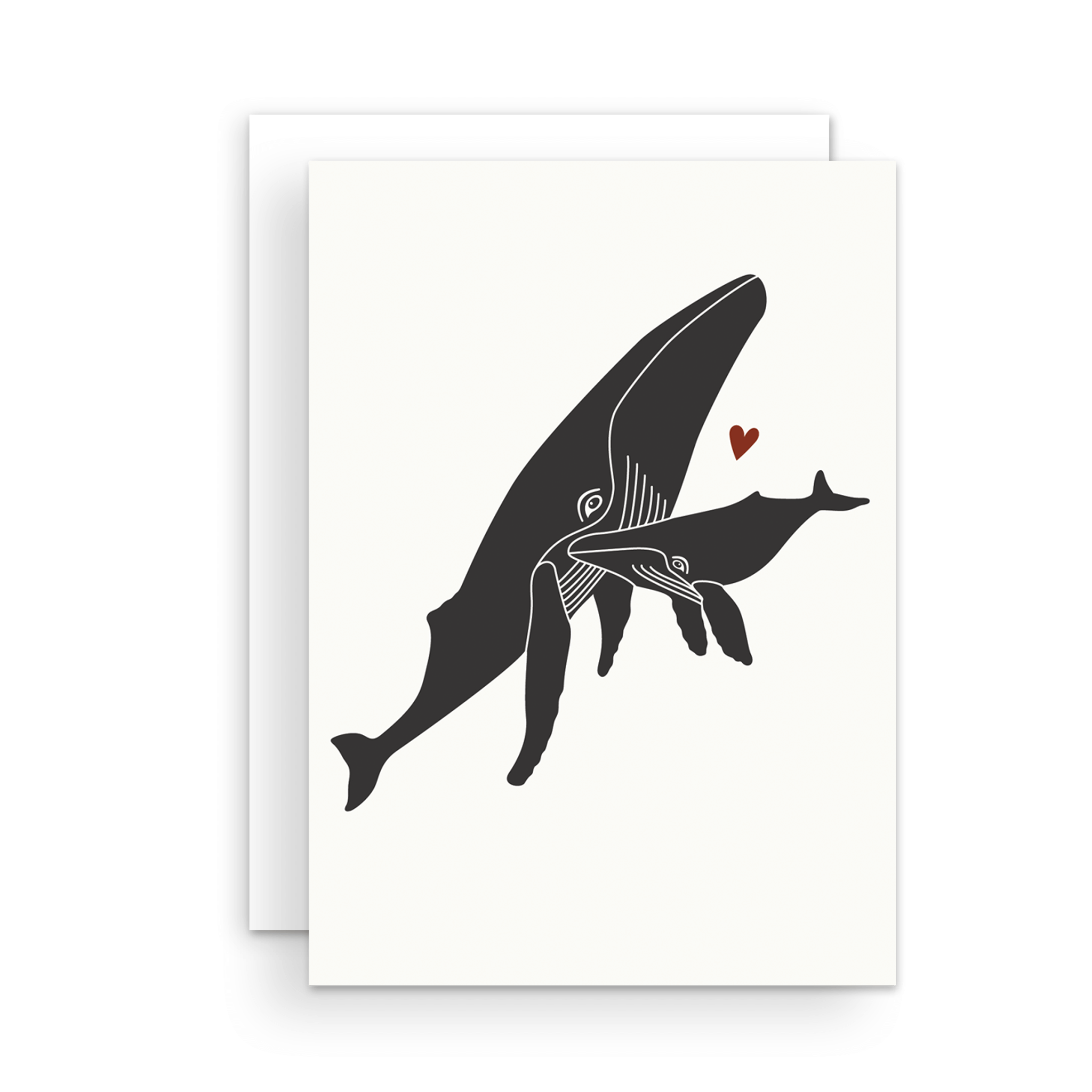 Greeting Card - Humpback Whale + Baby Heart