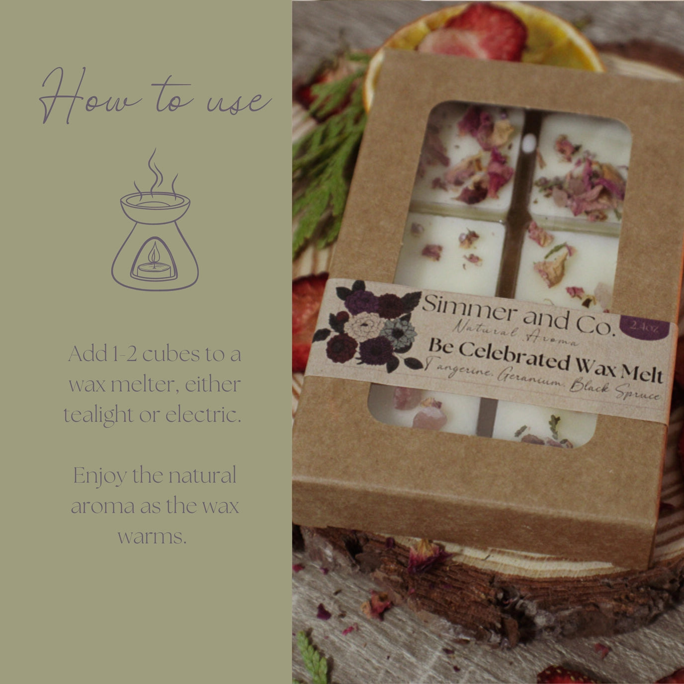 Be Celebrated Simmer Melt | Natural Citrus Floral Wax Cubes
